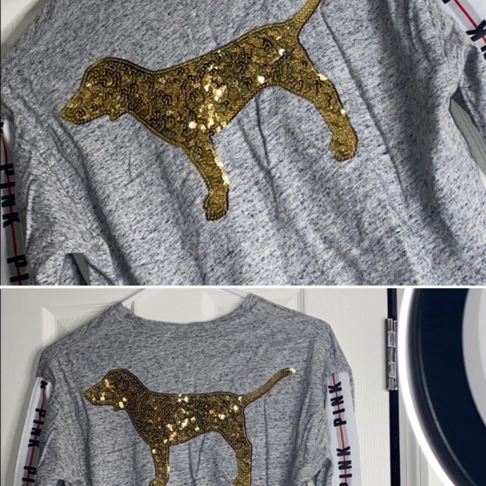 Pink victoria secrete grey long sleeve sex appeal
